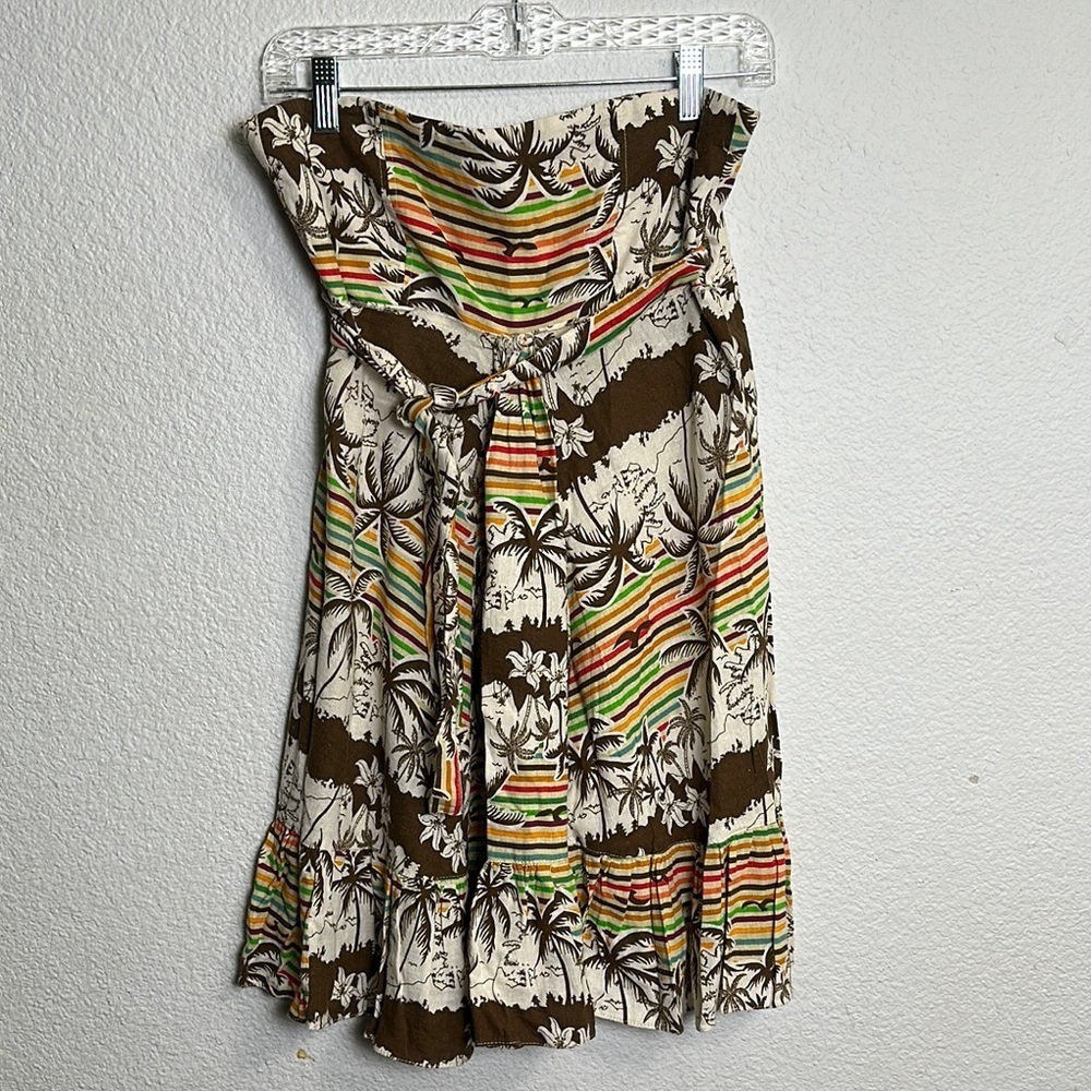 Farm Rio Women’s Size Medium Strapless Wrap‎ Cover Up Mini Short Dress